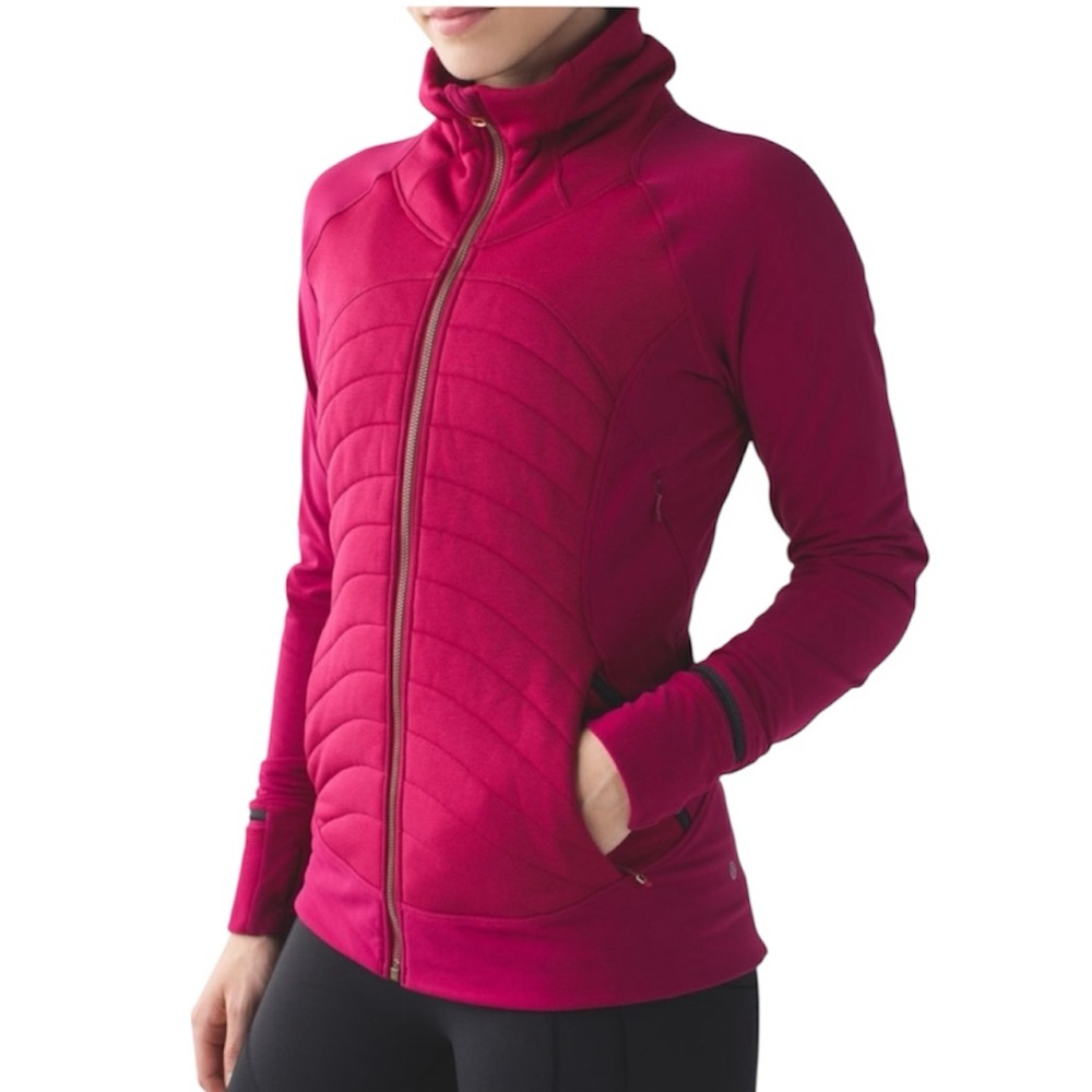 Lululemon Fleece Out Jacket Berry Rumble Size 4